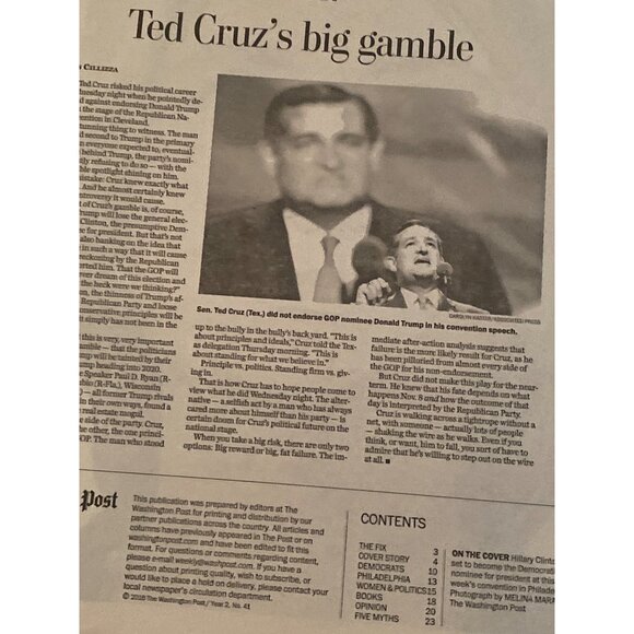 Clinton Hillary Special Convention Issue The Washington Post National Weekly - Picture 9 of 14